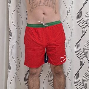 Marc by Marc Jacobs Red Blue Color block swim trunks